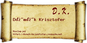 Dömök Krisztofer névjegykártya