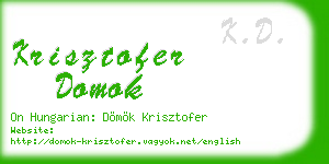 krisztofer domok business card